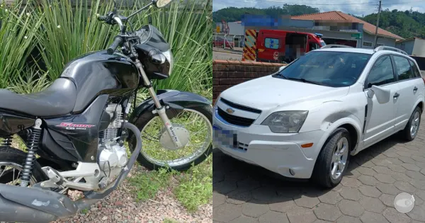 Colisão entre moto e carro deixa motociclista ferido no Centro de Presidente Getúlio