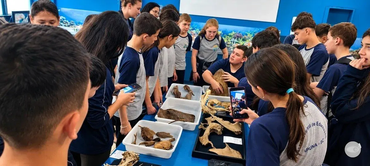 Alunos de Apiúna visitam aquário e museu oceanográfico em Balneário Camboriú e Piçarras