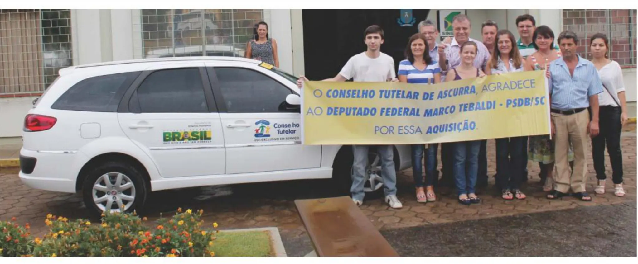 Deputado Federal Marco Tebaldi entrega veículo para o Conselho Tutelar de Ascurra