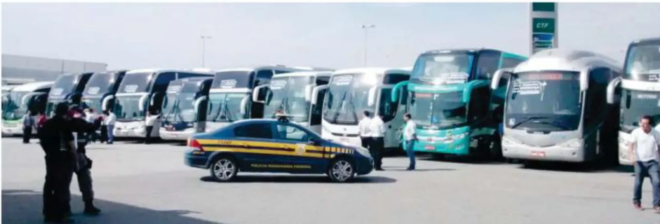 Empresas de ônibus de turismo e fretamento protestam na capital