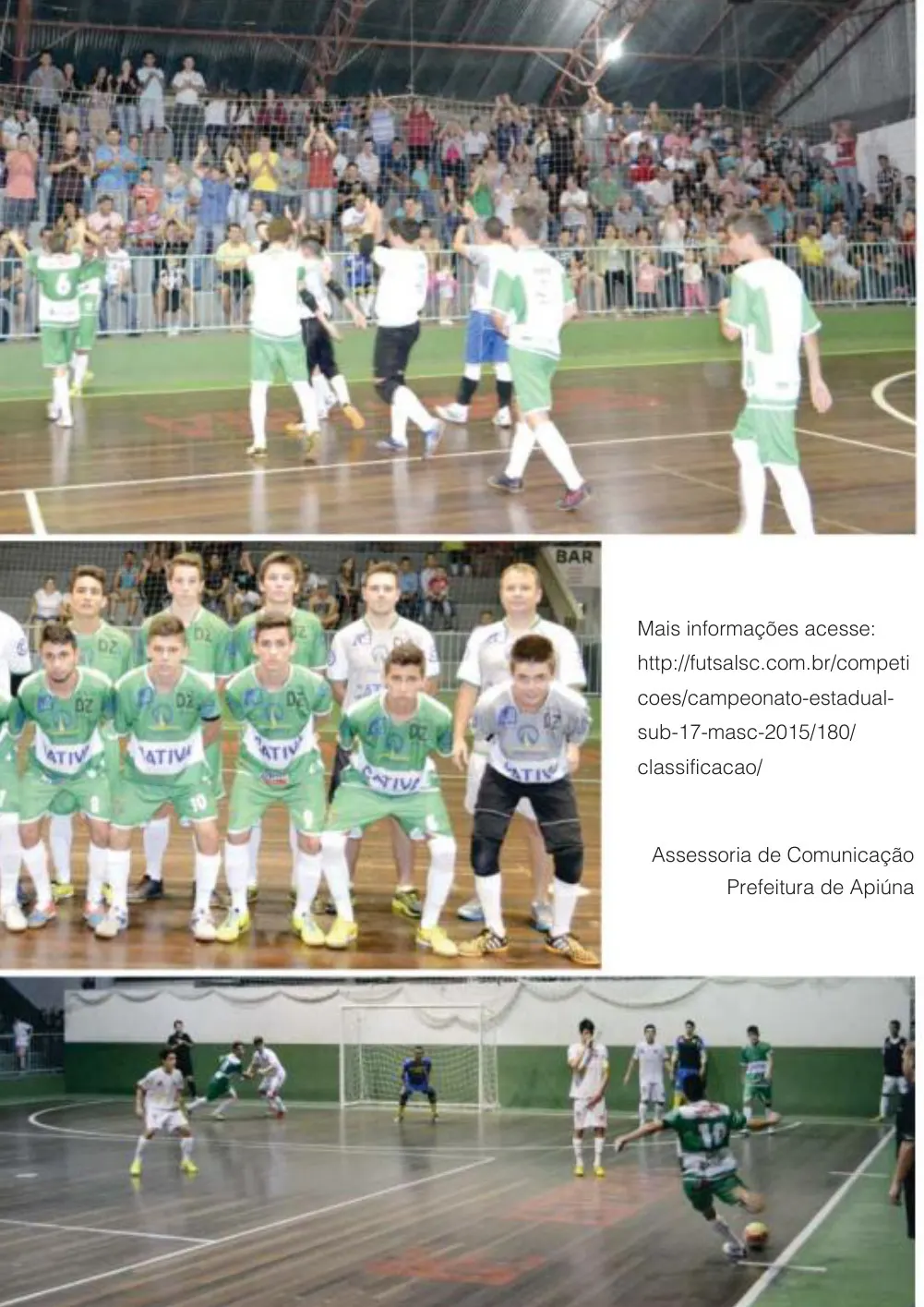 Apiúna vence mais uma no Estadual de Futsal