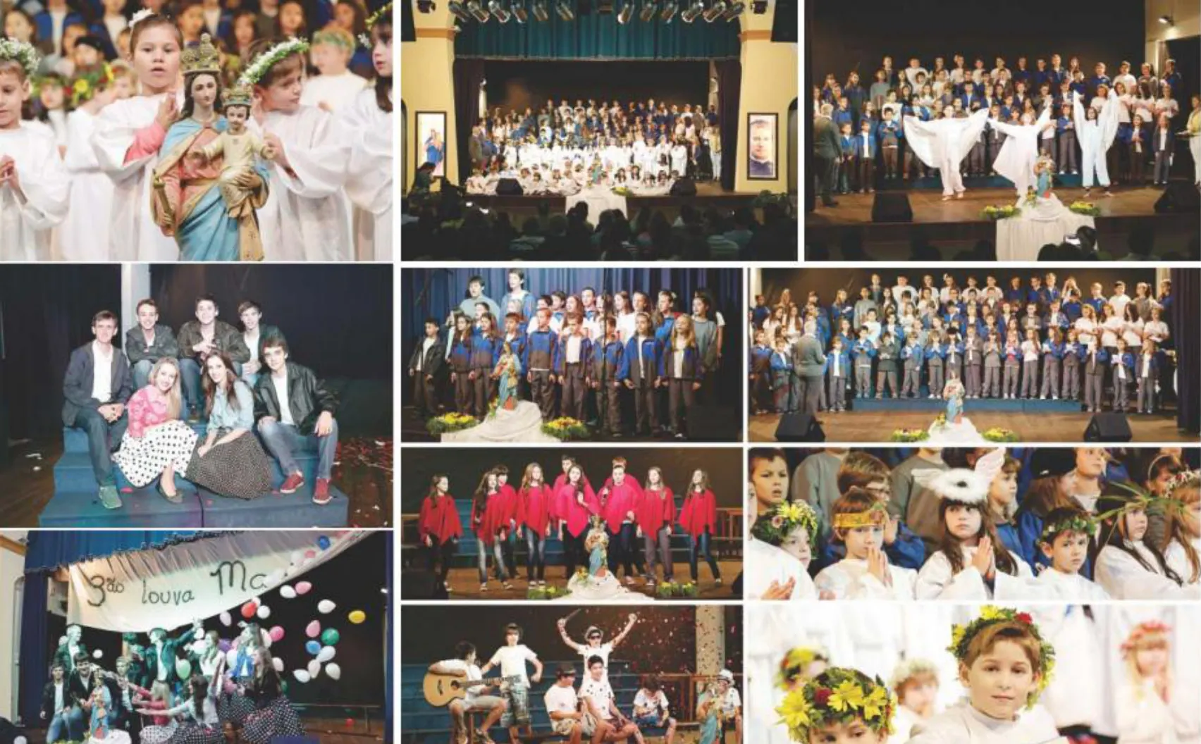 Alunos homenageiam as Mães na Coroação de Maria