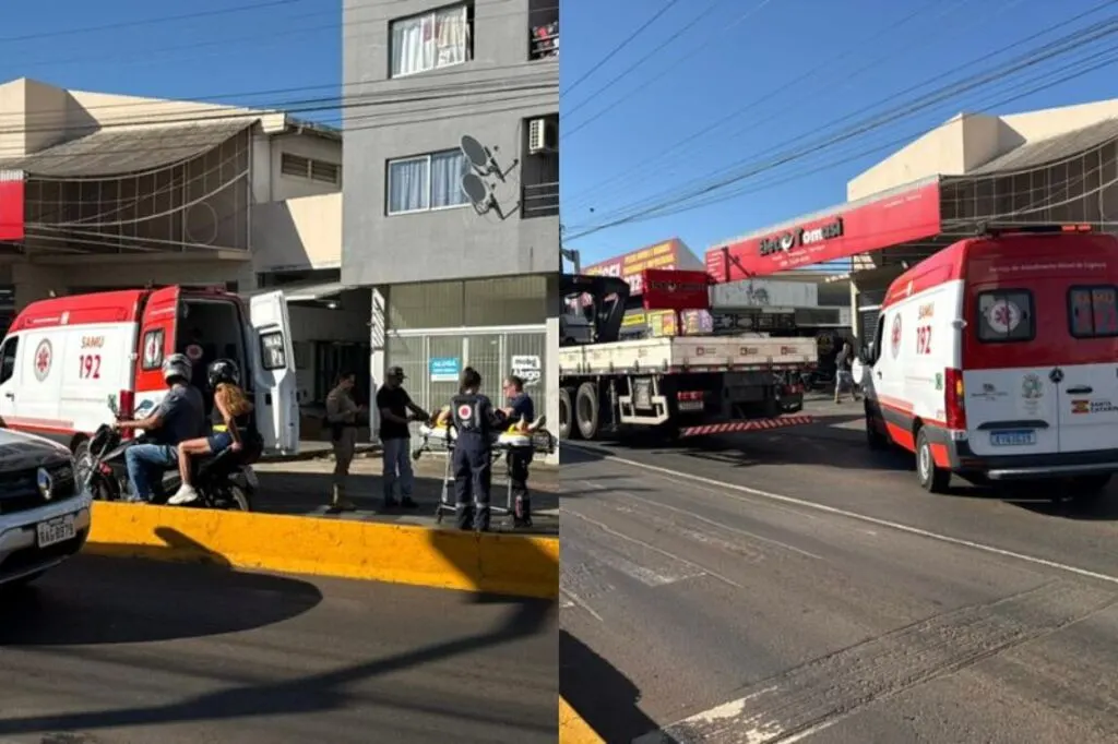 Motociclista fica ferida após bater em caminhão em Chapecó