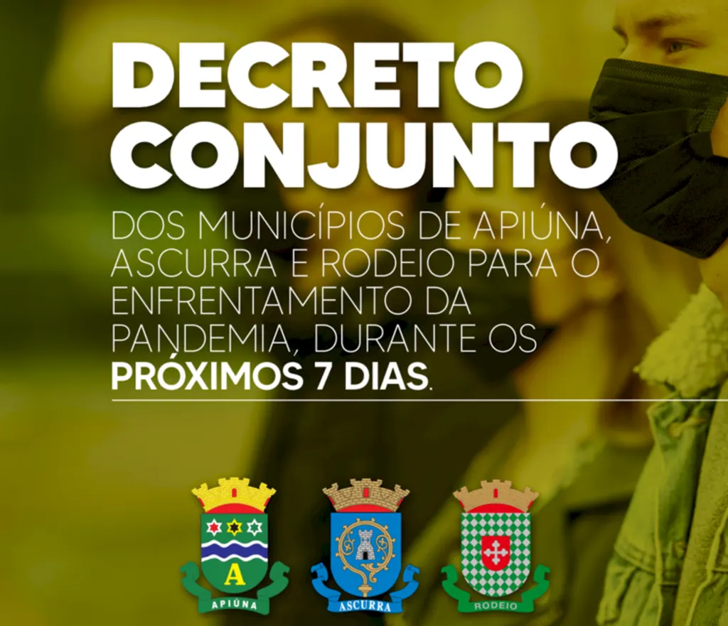 ASCURRA, APIÚNA e RODEIO publicam decreto em conjunto com medidas contra o coronavírus